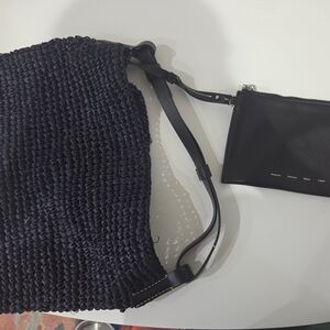 Proenza Schouler White Label Minetta Bag in Raffia Midnight Blue With Dust Bag